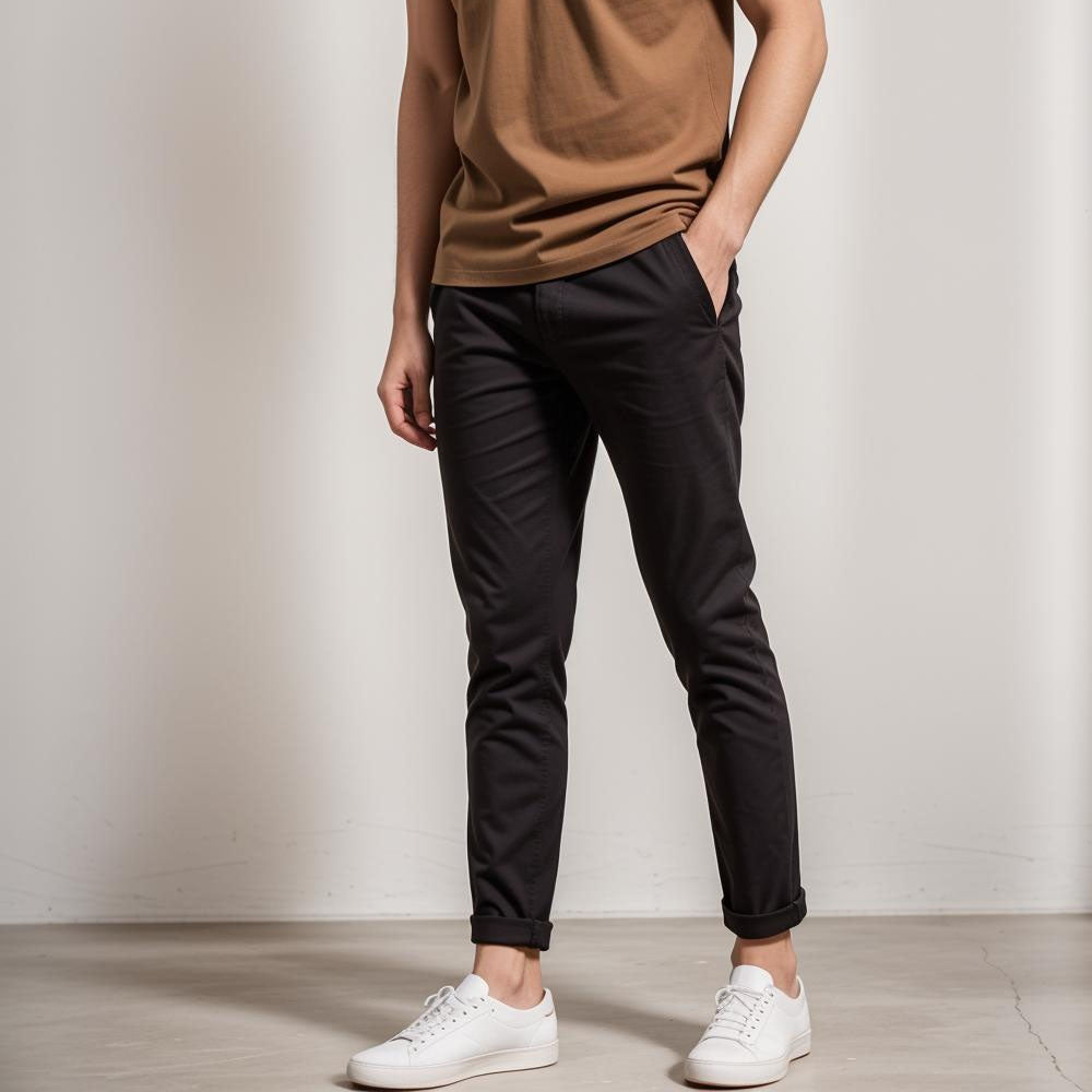 PANTALON DE GABARDINA NEGRO