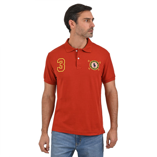 PLAYERA PIQUÉ POLO MODELAJE TERRACOTA ESCUDO HPC POLO