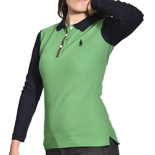 Playera Polo Pique Modelaje Verde Marino Mujer M/L 3034-DML3