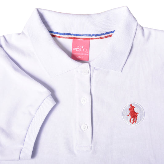 Playera Polo Interlock Blanco Mujer 3034-ID