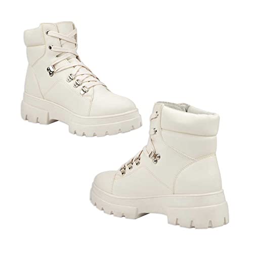 Bota militar 2024 blanca mujer